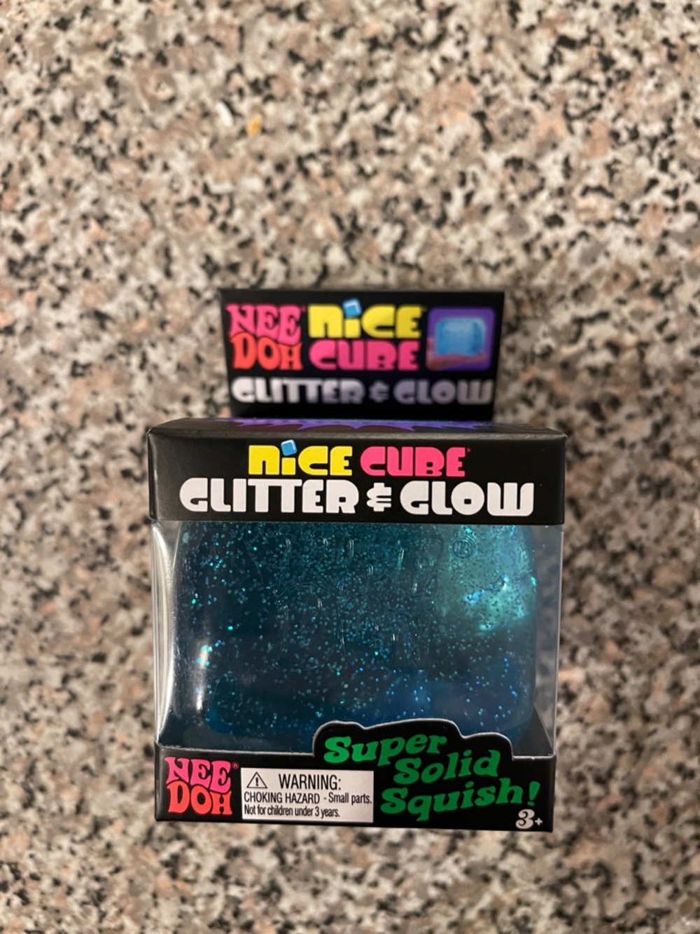 NeeDoh Nice Cube Glitter & Glow - Blue